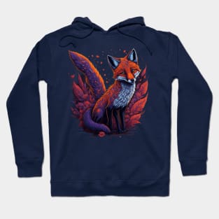 Clever fox Ablaze with flowers Hoodie